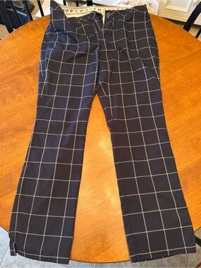 Puma Navy and White Windowpane Golf Pants